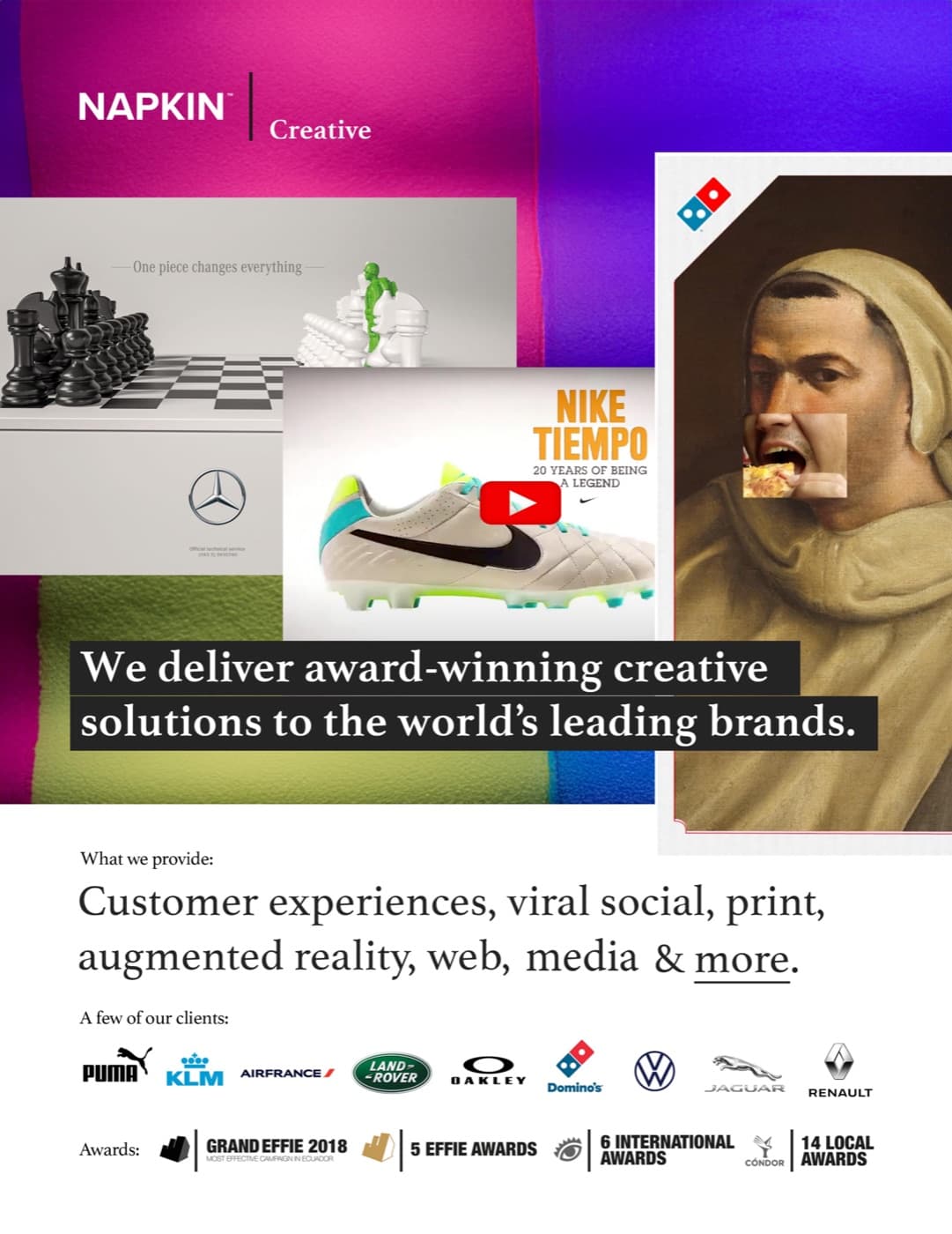 Napkin Creative: page from the Napkin 2025 services catalogue